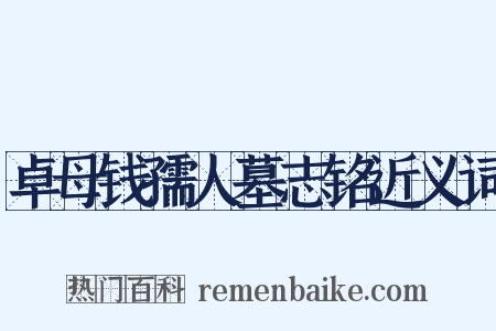 卓母钱孺人墓志铭近义词是什么意思的图片